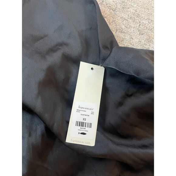 NWT Francesca's Black Satin Tank Top XS - Picture 5 of 5